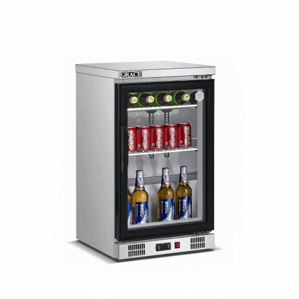 Wine And Beer Undercounter Fridge - Onderbouwkoelkast, 304 roestvrij staal 520x500x840mm minivriezer,