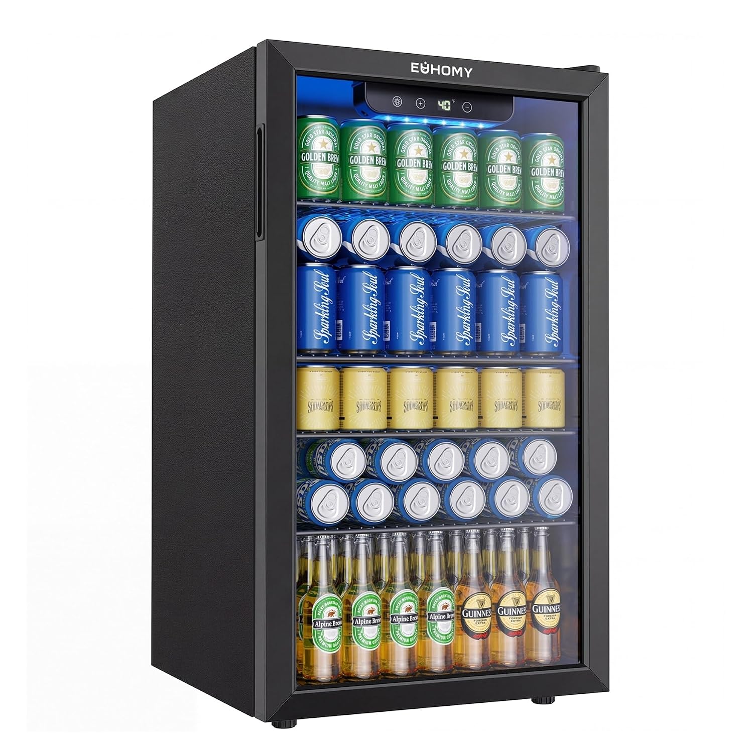 Wine Beer Mini Fridge - Minikoelkast 130 blikjes drankenkoeler met glazen