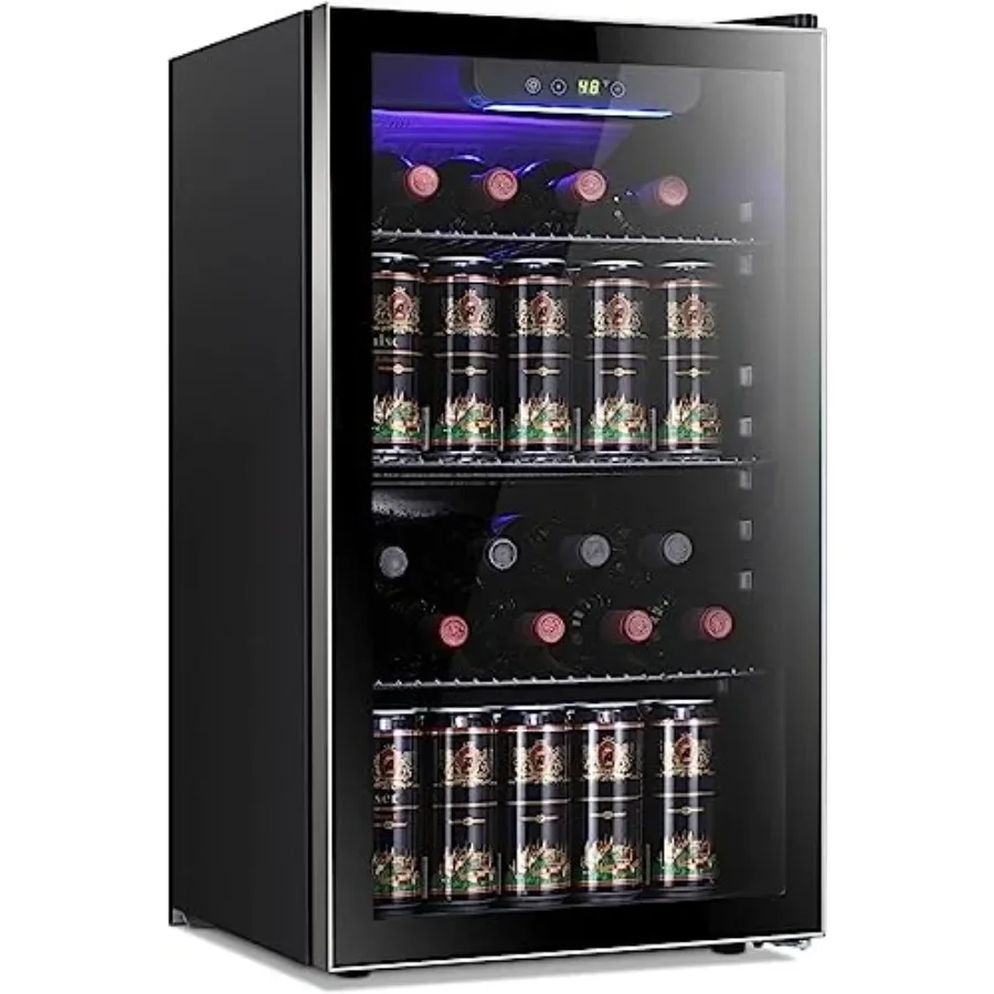 Wine Beer Mini Fridge - 26 Flessen 130 Blikjes Wijnkoeler/Kast Drankenkoelkast
