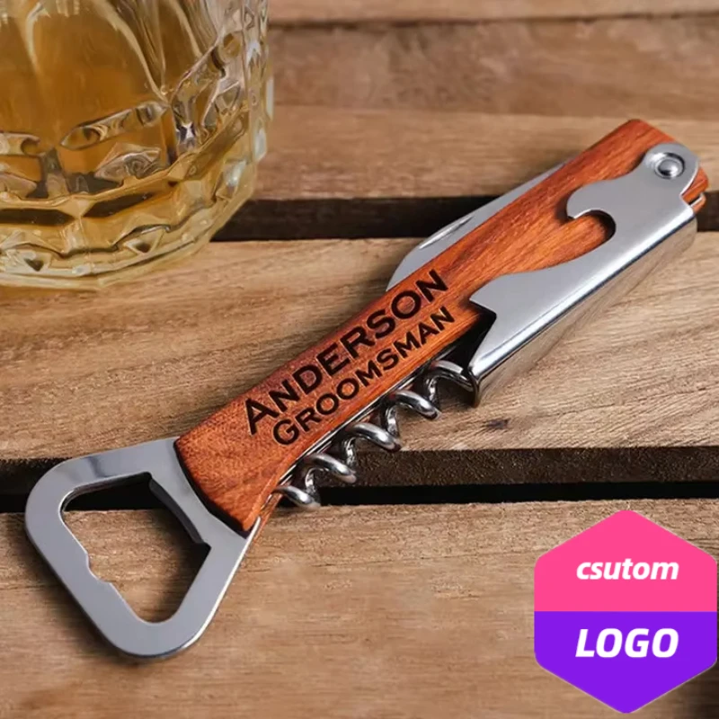 Wine Beer Logo - Personaliseer roestvrijstalen mes Laser Custom LOGO
