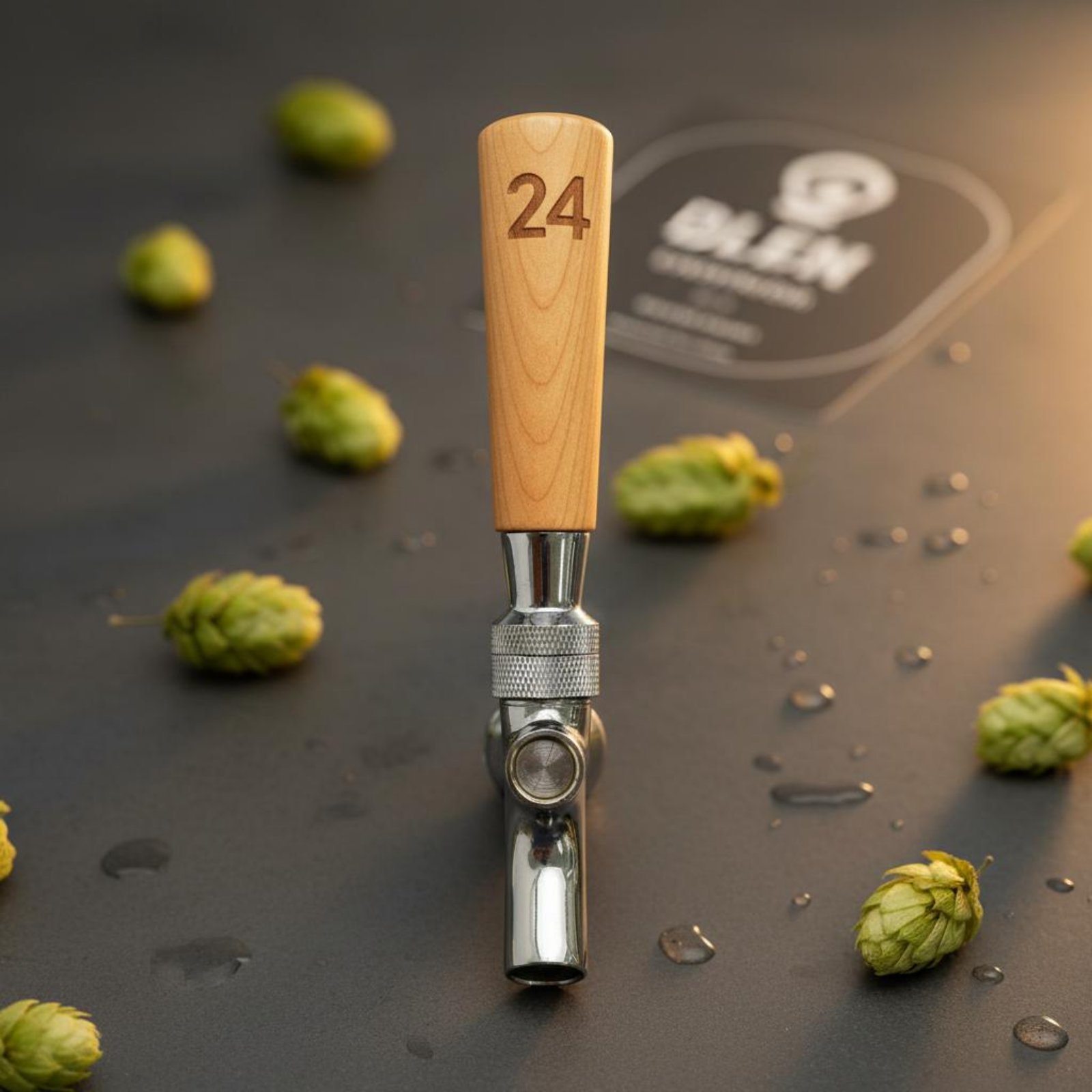 Wine With Beer - Korte houten biertapgreep van massief hout,