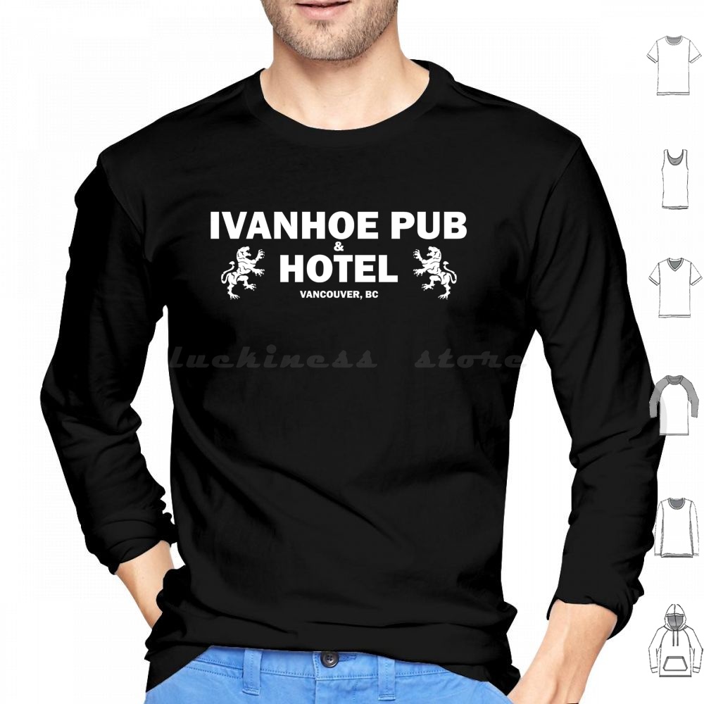 Ivanhoe Pub-Wit op zwart hoodi - Wine Beer Logo recensie en prijs