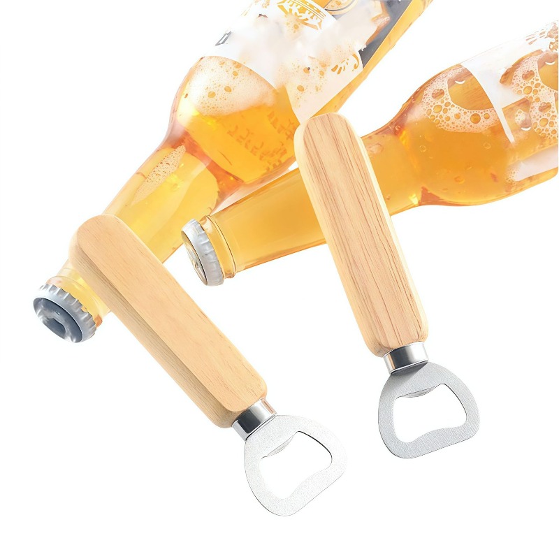 Houten handvat wijn- en bierfl - Wine Beer Logo recensie en prijs