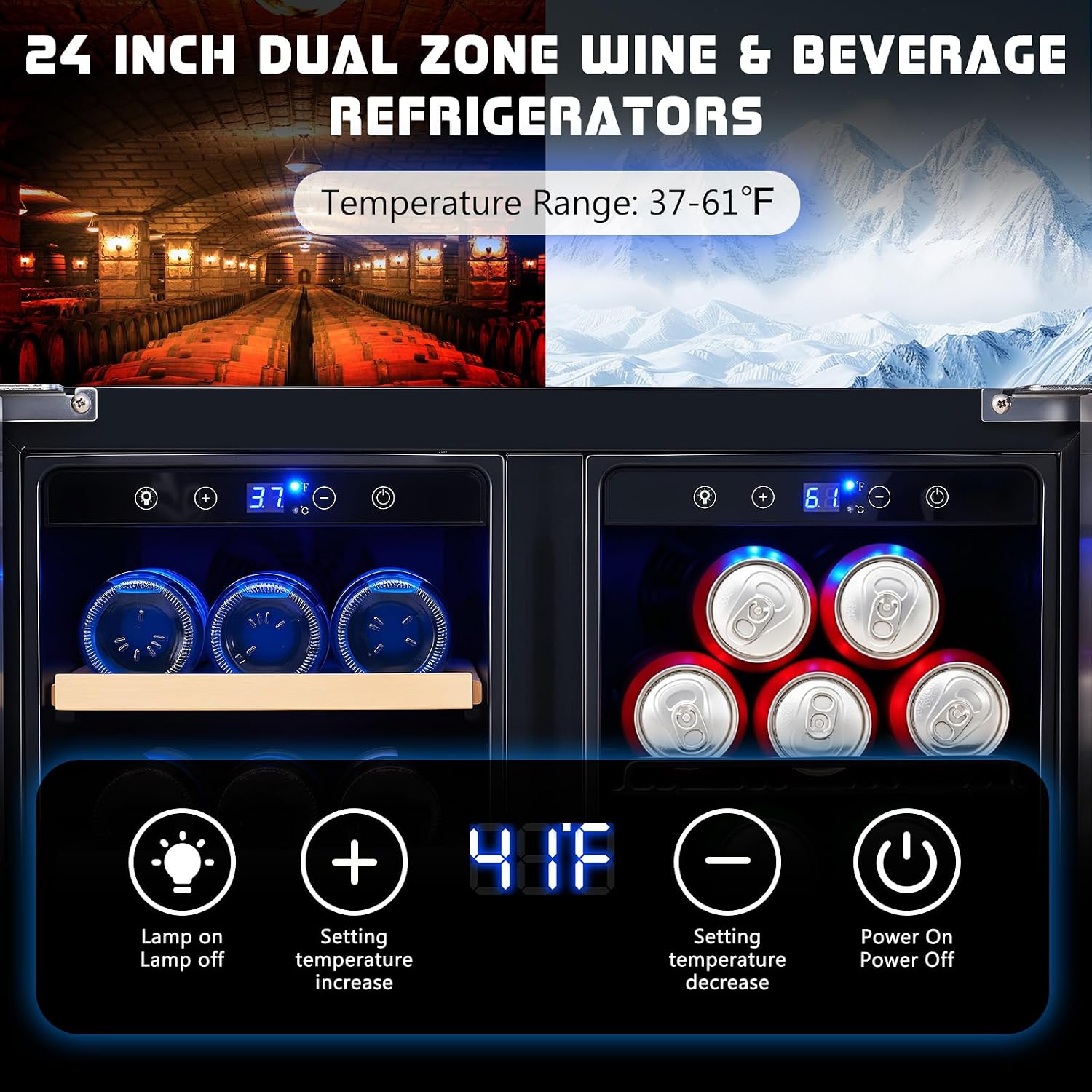 Drankenkoelkast, 24-inch dual- - Wine And Beer Undercounter Fridge recensie en prijs