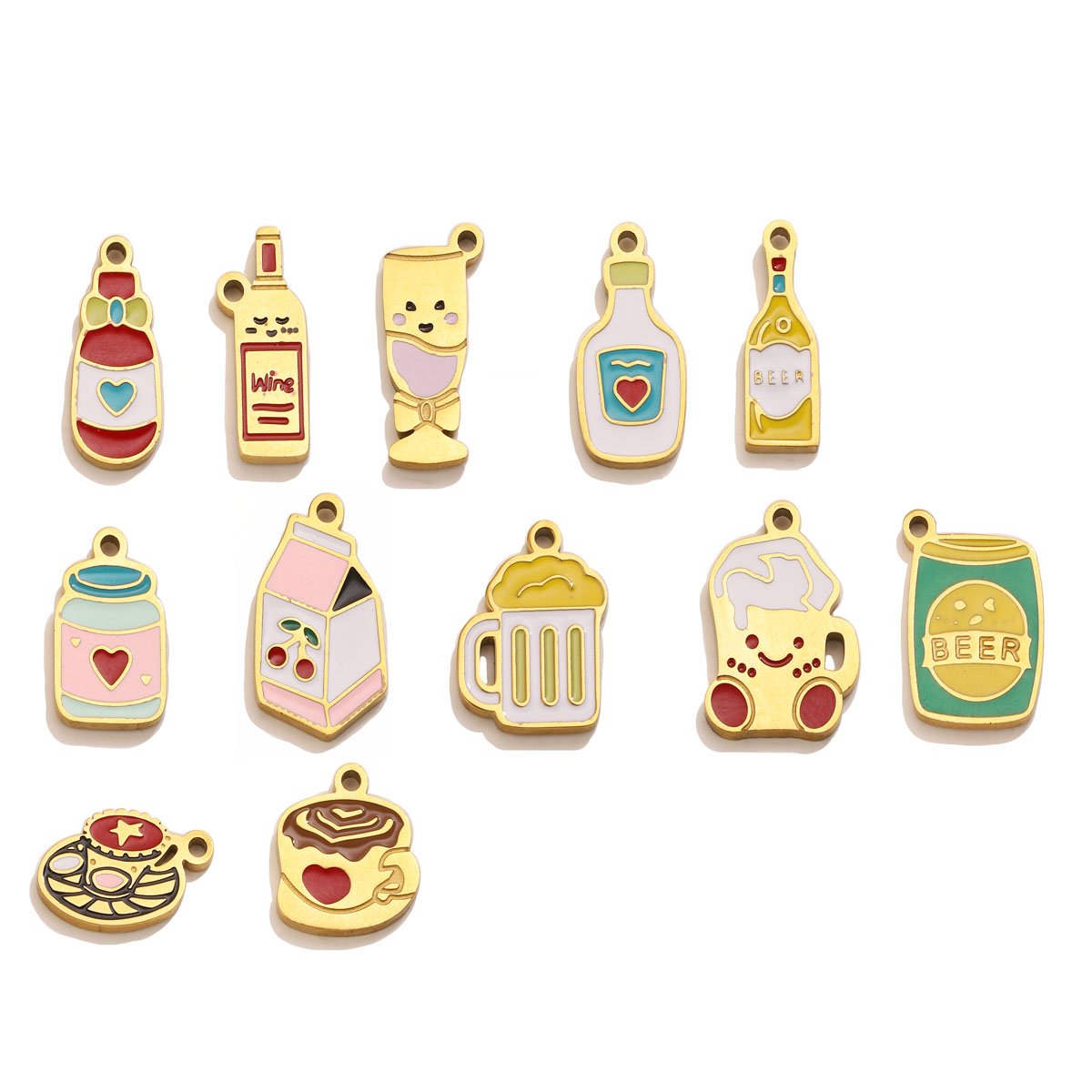 5-delige set schattige emaille - Wine Beer Coffee Drink recensie en prijs